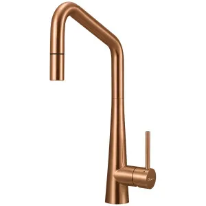Oliveri Essente 316 Stainless Steel Square Goose Neck Pull Out Mixer - Copper SS31675-CU by Oliveri, a Kitchen Taps & Mixers for sale on Style Sourcebook