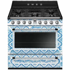 Smeg 90cm Victoria Freestanding Dual Fuel Oven/Stove Dolce & Gabbana Divina Cucina TRA90DGM9 by Smeg, a Cooktops for sale on Style Sourcebook