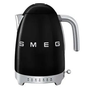 Smeg 50s Retro Style Temperature Control Electric Kettle Black KLF04BLAU by null, a Small Kitchen Appliances for sale on Style Sourcebook