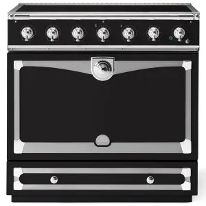 La Cornue Albertine 90cm Induction Freestanding Oven Matte Black with Polished Chrome ALB90EIMB-C by La Cornue, a Cooktops for sale on Style Sourcebook