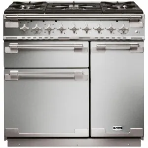 Falcon 90cm Elise Freestanding Dual Fuel Oven/Stove Stainless Steel and Nickel ELS90DFSS/N by Falcon, a Cooktops for sale on Style Sourcebook