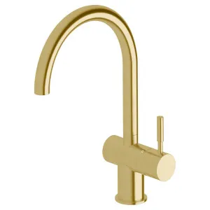Sussex Taps Voda Curved Sink Mixer Tap - Brushed Pure Gold VSMC-60 by Sussex Taps, a Kitchen Taps & Mixers for sale on Style Sourcebook