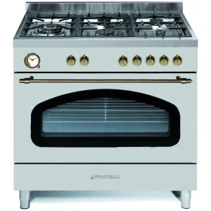 Fratelli 90cm Venezia Dual Fuel Freestanding Oven/Stove Stainless Steel VE29650FEMIX by Fratelli, a Cooktops for sale on Style Sourcebook