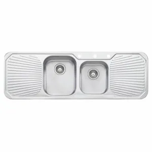 Oliveri Petite 1 and 3/4 Bowl Topmount Sink with Double Drainer PE341-NTH by null, a Kitchen Sinks for sale on Style Sourcebook