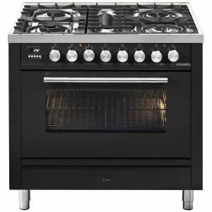 ILVE Professional Plus Series 90cm Dual Fuel Five Burner Oven with Milano Knobs P09PDWE3MG by null, a Cooktops for sale on Style Sourcebook
