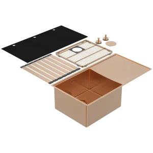 Abey Boutique Lugano Single Bowl Sink & Drainer Left - Artisan Copper STQ450SLCO by null, a Kitchen Sinks for sale on Style Sourcebook