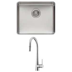 Oliveri Sonetto Single Bowl Sink and Essente Pull Out Tap Pack SS31625SN1050U by null, a Kitchen Sinks for sale on Style Sourcebook