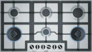 Bosch 90cm Series 6 Stainless Steel Gas Cooktop PCT9A5B90A by Bosch, a Cooktops for sale on Style Sourcebook