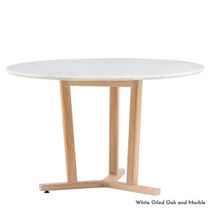 De La Espada Shaker Round Table in Oak with Stone Top 764RMK by null, a Dining Tables for sale on Style Sourcebook