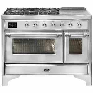 ILVE Majestic 120cm Freestanding Dual Fuel Oven/Stove With Cast Iron Plate M12SDNE3SSC by Ilve, a Ovens for sale on Style Sourcebook