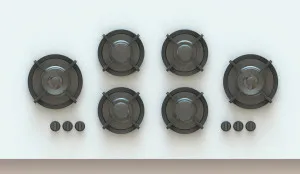 Pitt Foessa 6 Burner Natural Gas Cooktop Black Brass FOESSA6BTNG by Pitt, a Cooktops for sale on Style Sourcebook