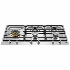 Bertazzoni 90cm Professional Series Natural Gas Stainless Steel Cooktop PM365S0X by Bertazzoni, a Cooktops for sale on Style Sourcebook