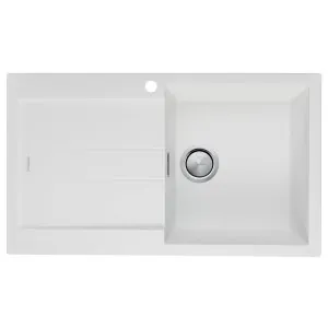 Oliveri Santorini Single Bowl Topmount Sink with Left Hand Drainer White ST-WH1522-OF by Oliveri, a Kitchen Sinks for sale on Style Sourcebook