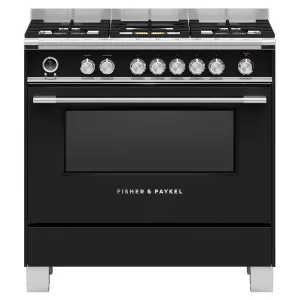 Fisher & Paykel Series 9 90cm Classic Style Freestanding Dual Fuel Pyrolytic Cooker Black OR90SCG6B1 by Fisher & Paykel, a Cooktops for sale on Style Sourcebook