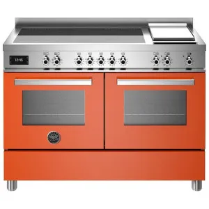 Bertazzoni 120cm Induction Cooktop & Griddle Plate Freestanding Double Oven PRO125I2EART by Bertazzoni, a Cooktops for sale on Style Sourcebook