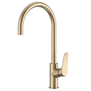 Oliveri Verona Goose Neck Mixer Tap Classic Gold VA306503CG by Oliveri, a Kitchen Taps & Mixers for sale on Style Sourcebook