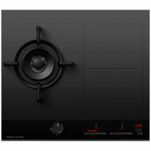 Fisher & Paykel Series 9 60cm LPG Gas Wok Burner and Induction Cooktop Black Glass CGI603DLPTB4 by Fisher & Paykel, a Cooktops for sale on Style Sourcebook