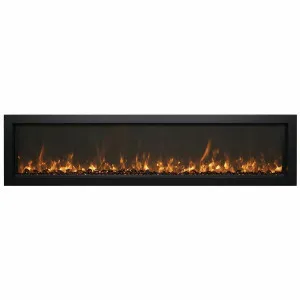 Remii 55 Inch Extra Slim Indoor Built-In Electric Fireplace with Black Steel Surround 102755-XS by Remii, a Heaters for sale on Style Sourcebook