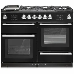 Falcon 110cm Nexus Steam Freestanding Dual Fuel Oven/Stove Black and Chrome NEX110SODFBL-CH by Falcon, a Cooktops for sale on Style Sourcebook