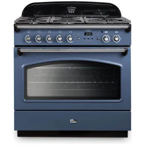 Falcon 90cm Classic FX Stone Blue-Chrome Dual Fuel Freestanding Oven CLA90FXDFSB-CH by Falcon, a Ovens for sale on Style Sourcebook