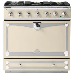 La Cornue Albertine 90cm Dual Fuel Freestanding Oven Morning Dew with Polished Chrome ALB90DFMD-C by La Cornue, a Cooktops for sale on Style Sourcebook