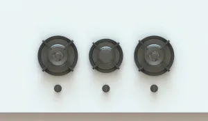 Pitt Cusin 3 Burner Natural Gas Cooktop Professional Brass CUSIN3PTNG by Pitt, a Cooktops for sale on Style Sourcebook