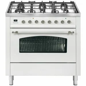 ILVE 90cm Pro Line Freestanding Dual Fuel Oven/Stove L096NMPWHC by Ilve, a Cooktops for sale on Style Sourcebook