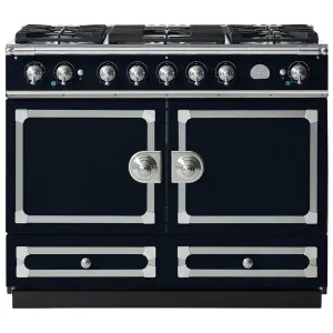 La Cornue Cornufe 110cm Dual Fuel Freestanding Oven Navy Blue with Brushed Nickel CFE110DFNB-N by La Cornue, a Cooktops for sale on Style Sourcebook