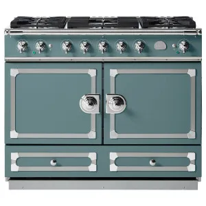 La Cornue Cornufe 110cm Dual Fuel Freestanding Oven Ocean with Polished Chrome CFE110DFOC-C by La Cornue, a Cooktops for sale on Style Sourcebook