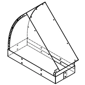 Qasair Vertical Bend 45 Degrees Twin Motor Ducting VB245 by Qasair, a Rangehoods for sale on Style Sourcebook