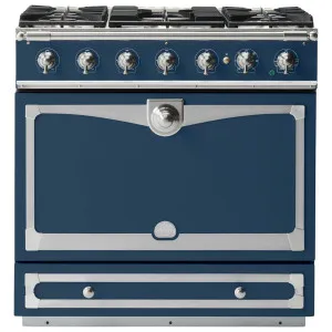 La Cornue Albertine 90cm Dual Fuel Freestanding Oven Winter Sky with Brushed Nickel ALB90DFWS-N by La Cornue, a Cooktops for sale on Style Sourcebook