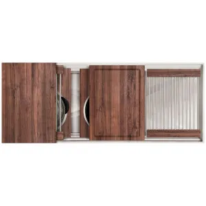 The Galley Ideal ThinTop Workstation 3S Plus DryDock 12 American Black Walnut IWS3SDD12STTWA by The Galley, a Kitchen Sinks for sale on Style Sourcebook