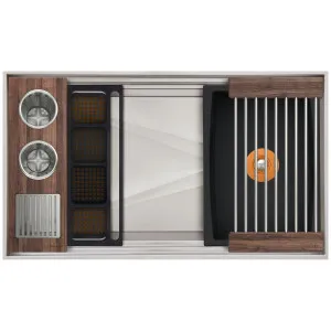 The Galley Ideal ThinTop WashStation 3S American Black Walnut IWA-3-S-TT-WA by The Galley, a Kitchen Sinks for sale on Style Sourcebook