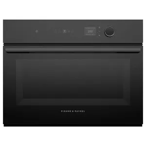 Fisher & Paykel 60cm Series 9 Minimal Compact Combi-Microwave Oven Black Glass OM60NMLB1 by null, a Microwave Ovens for sale on Style Sourcebook