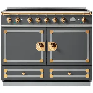 La Cornue Cornufe 110cm Induction Freestanding Oven Graphite with Polished Brass CFE110EIGR-BN by La Cornue, a Cooktops for sale on Style Sourcebook