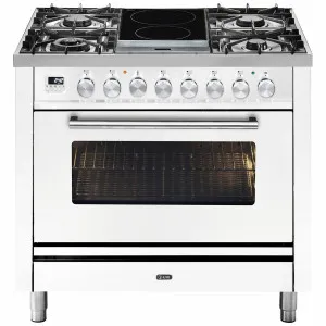 ILVE Professional Plus Series 90cm Dual Fuel Induction Freestanding Oven with Milano Knobs P09IDWE3WH by Ilve, a Cooktops for sale on Style Sourcebook