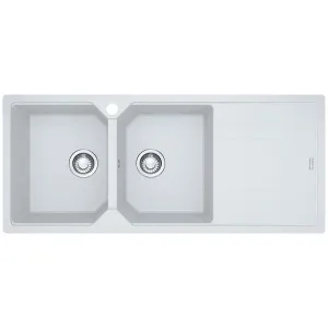 Franke Urban Double Bowl Topmount/Flush Mount Sink with Right Hand Drainer - White UBG621PWRHD by Franke, a Kitchen Sinks for sale on Style Sourcebook