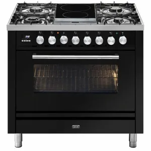 ILVE Professional Plus Series 90cm Dual Fuel Induction Freestanding Oven with Milano Knobs P09IDWE3BK by Ilve, a Cooktops for sale on Style Sourcebook