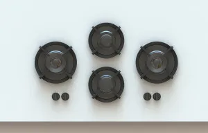 Pitt Dempo 4 Burner Natural Gas Cooktop Black Brass DEMPO4BTNG by Pitt, a Cooktops for sale on Style Sourcebook