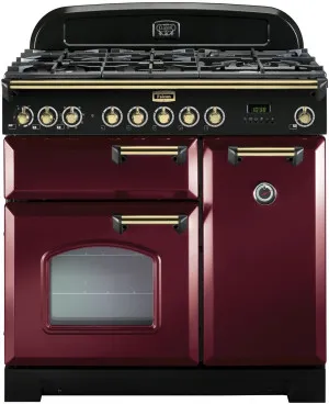 Falcon 90cm Classic Deluxe Cranberry Dual Fuel Freestanding Oven CDL90DFCY-BR by Falcon, a Cooktops for sale on Style Sourcebook