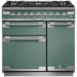 Falcon 90cm Elise Freestanding Dual Fuel Oven/Stove Mineral Green and Nickel ELS90DFMGN by Falcon, a Cooktops for sale on Style Sourcebook