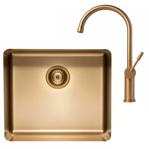 Titan Large Bowl Sink & Mixer Tap Package Brass TSBR522PK by Titan, a Kitchen Sinks for sale on Style Sourcebook