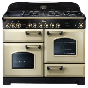 Falcon 110cm Classic Deluxe Cream Dual Fuel Freestanding Oven CDL110DFCR-BR by Falcon, a Cooktops for sale on Style Sourcebook