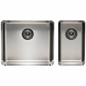 Titan Large and Small Bowl Sink Brushed Steel TSSS5228 by Titan, a Kitchen Sinks for sale on Style Sourcebook