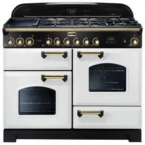 Falcon 110cm Classic Deluxe White Dual Fuel Freestanding Oven CDL110DFWH-BR by Falcon, a Cooktops for sale on Style Sourcebook