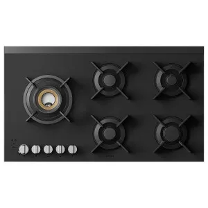 ASKO 90cm Natural Gas 5 Burner Cooktop with Fusion Volcano Burner Matte Black Ceramic Glass HG8954MGD1 by Asko, a Cooktops for sale on Style Sourcebook