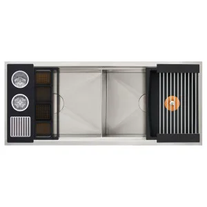 The Galley Ideal WashStation 4D Double Bowl Wash Kit Graphite Resin IWA-4-D-GT by The Galley, a Kitchen Sinks for sale on Style Sourcebook