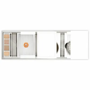 The Galley Ideal Work & Wash Station 5D White Resin IWW-5-D-WH by The Galley, a Kitchen Sinks for sale on Style Sourcebook