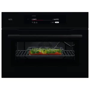 AEG 60cm 9000 Series Compact Built-In Combi-Microwave Oven with Grill - Black Glass NKK9A801B by AEG, a Ovens for sale on Style Sourcebook