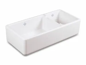Shaws Edgworth Double Bowl Handcrafted Fireclay Sink SEDG100WH by Shaws, a Kitchen Sinks for sale on Style Sourcebook